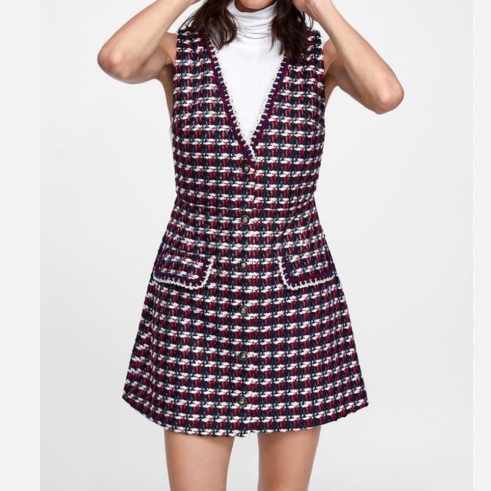 Zara S Thick Tweed Dress